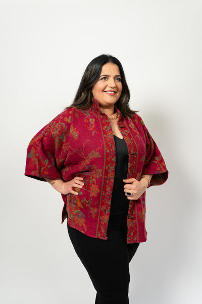 Kimono Jacket ~ Fuchsia Bird