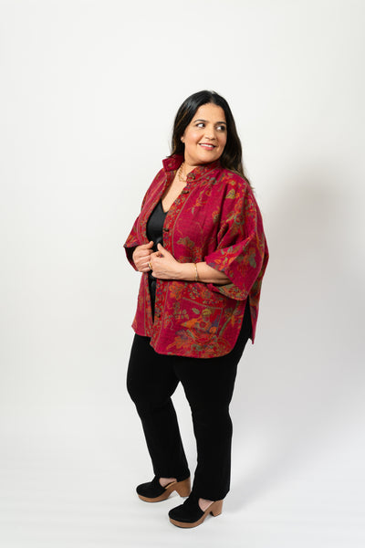 Kimono Jacket ~ Fuchsia Bird