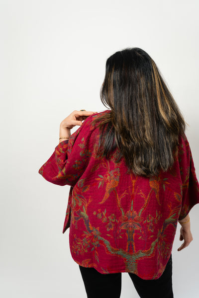 Kimono Jacket ~ Fuchsia Bird