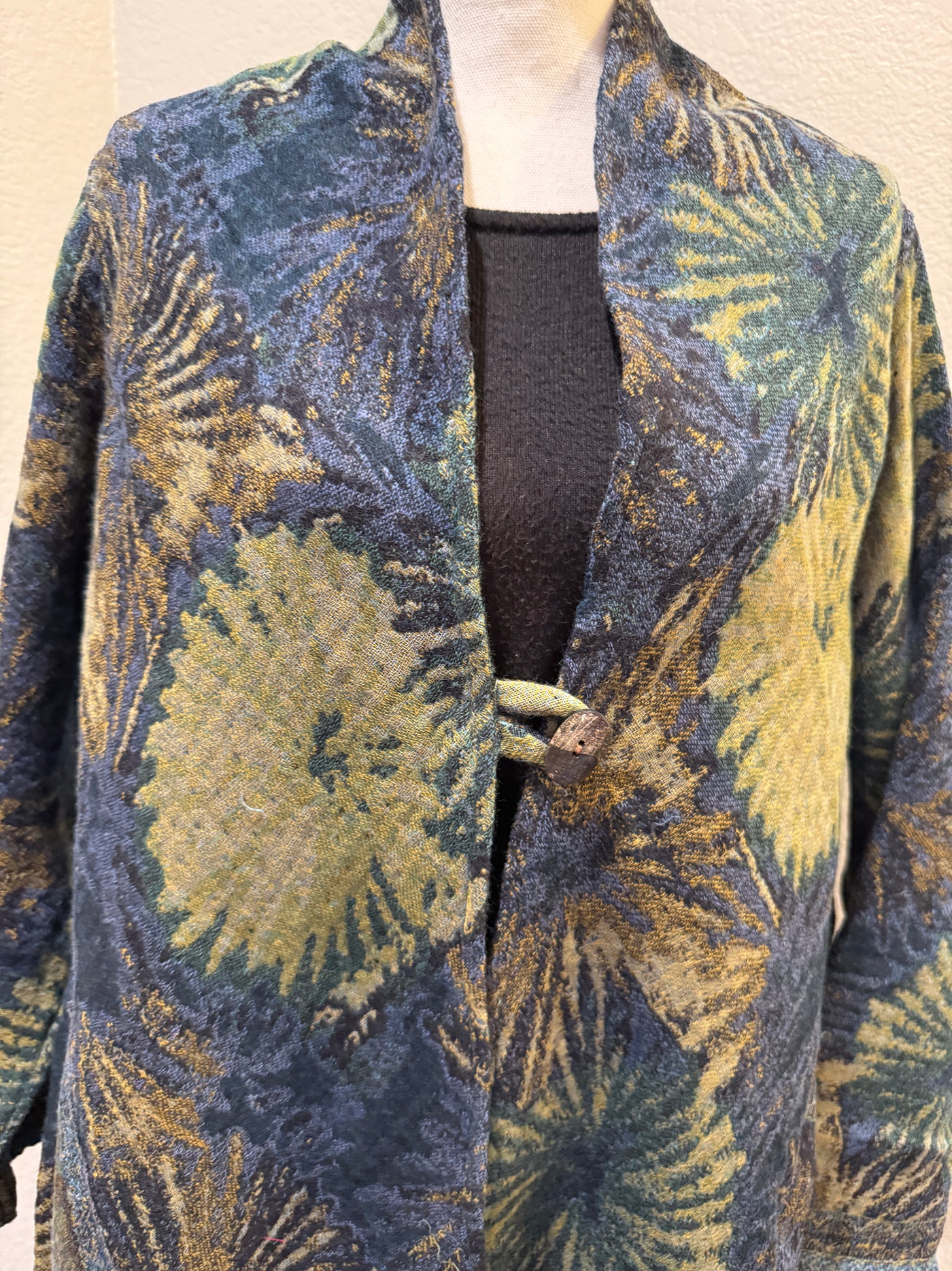 Reversible 100% Merino Wool Duster Jacket for Women – Starburst Color, Long Cardigan Coat with Pockets, Warm Lightweight Wrap, Gift for Her