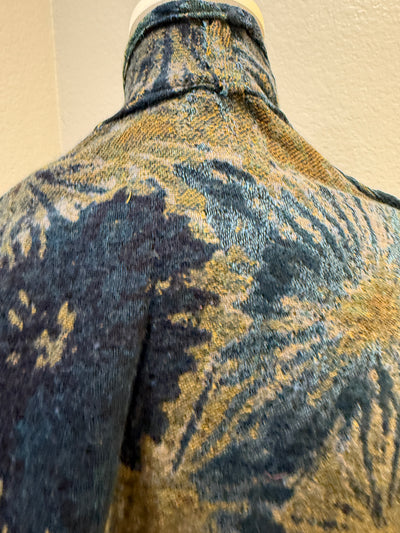 Reversible 100% Merino Wool Duster Jacket for Women – Starburst Color, Long Cardigan Coat with Pockets, Warm Lightweight Wrap, Gift for Her