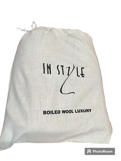 Pure Merino Boiled Wool Reversible Poncho Citron Colors Regular Size plus FREE Bag with Purchase !