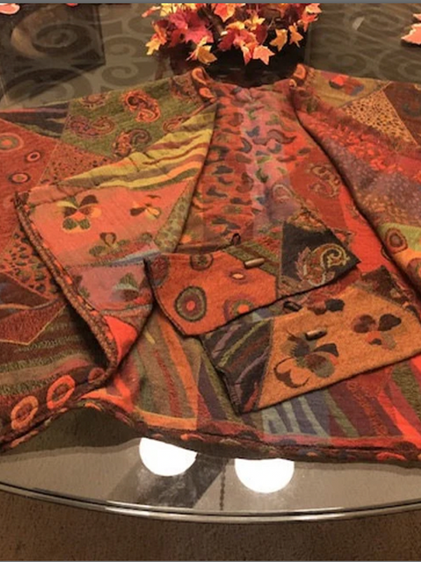 NEW ! Samaya Regular Poncho in Reversible Autumn colors